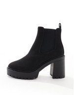 Elma heeled chunky chelsea boots in black