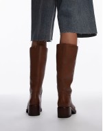 Kyley knee boots in cognac vintage leather