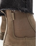 Explorer STRT suede chelsea boots in omega taupe and wet sand