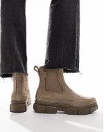 Explorer STRT suede chelsea boots in omega taupe and wet sand