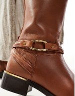 Ocynwan riding knee boots  in cognac leather