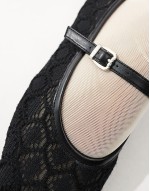 crochet strappy ballet flats in black