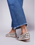 Rejoice-S eyelet ballet flats in cream