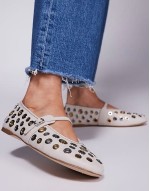 Rejoice-S eyelet ballet flats in cream
